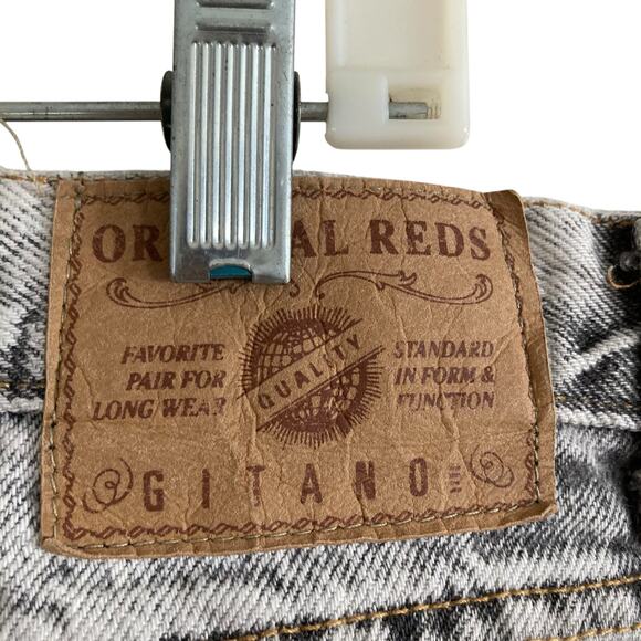 Vintage 80s Gitano Black Acid Washed Straight Leg Grunger Denim Jeans Size 38x30 - Picture 13 of 16